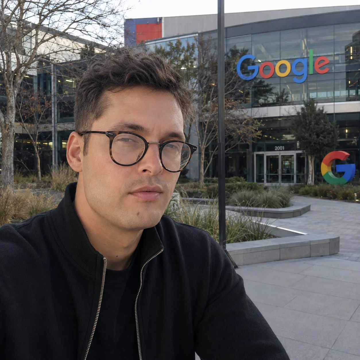 Kaleb Dane outside the Google campus