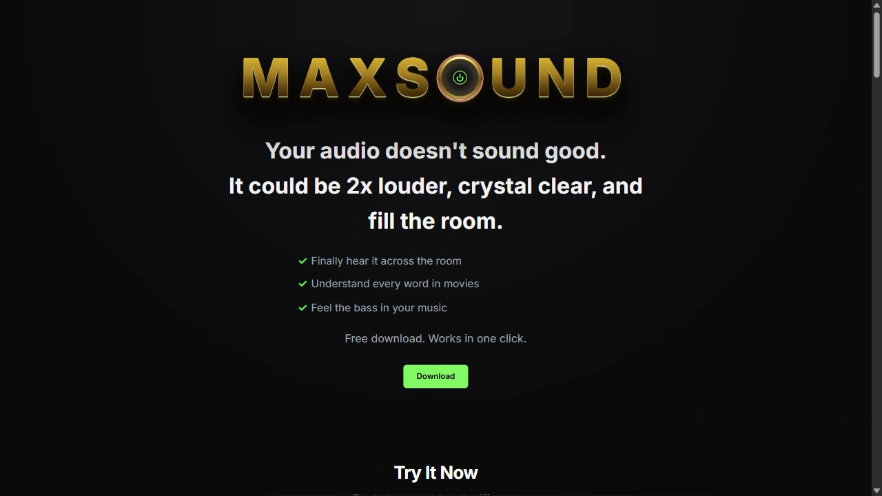 MaxSound audio product page
