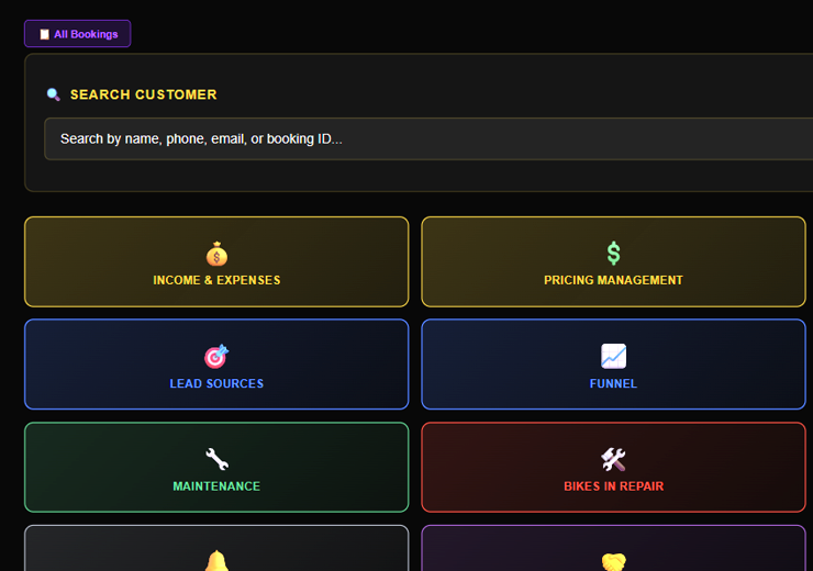 EREBORA private staff Hub with customer search, pricing, leads, maintenance and repair tools